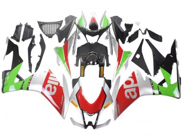 Descuento Carenados Moto Aprilia RSV4 1000 2009-2015 - Plata Rojo Verde