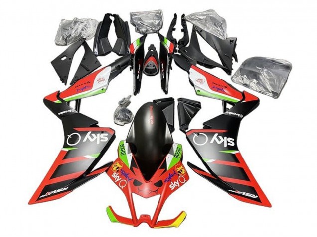 Descuento Carenados Moto Aprilia RSV4 1000 2009-2015 - Negro Mate Rojo Verde Blanco