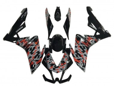 Descuento Carenados Moto Aprilia RSV4 1000 2009-2015 - Negro Gris Rojo Camouflage