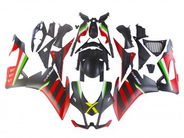 Descuento Carenados Moto Aprilia RSV4 1000 2016-2020 - Negro Mate Rojo Verde Raya