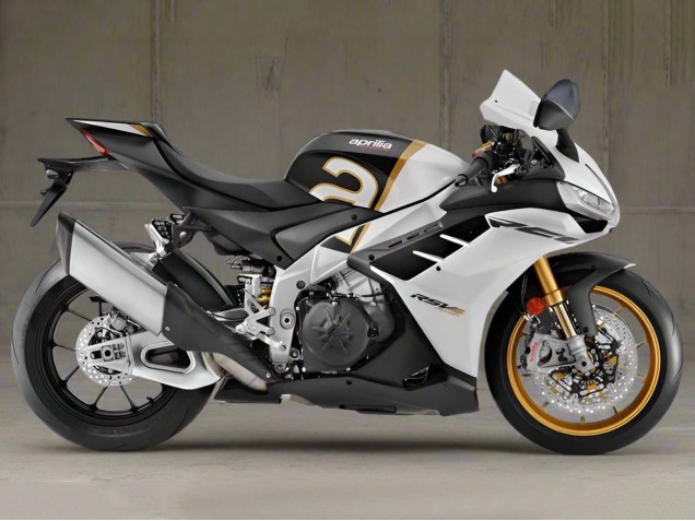 Descuento Carenados Moto Aprilia RSV4 1100 2021-2024 - Blanco Negro Oro