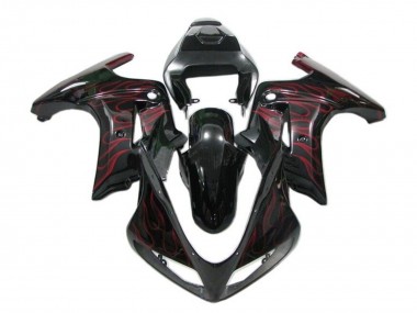 Descuento Carenados Moto Suzuki SV650 2003-2013 - Negro Brillante Rojo Llama