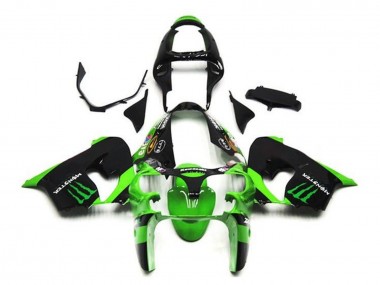 Descuento Carenados Moto Kawasaki ZX9R 2002-2003 - Verde Negro Monstruo