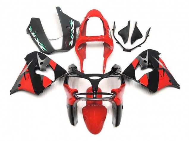 Descuento Carenados Moto Kawasaki ZX9R 2002-2003 - Rojo Negro Plata