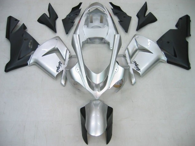 Descuento Carenados Moto Kawasaki ZX10R 2004-2005 - Plata Brillante Negro Mate