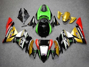 Descuento Carenados Moto Kawasaki ZX10R 2004-2005 - Oro Negro Verde Blanco Rojo