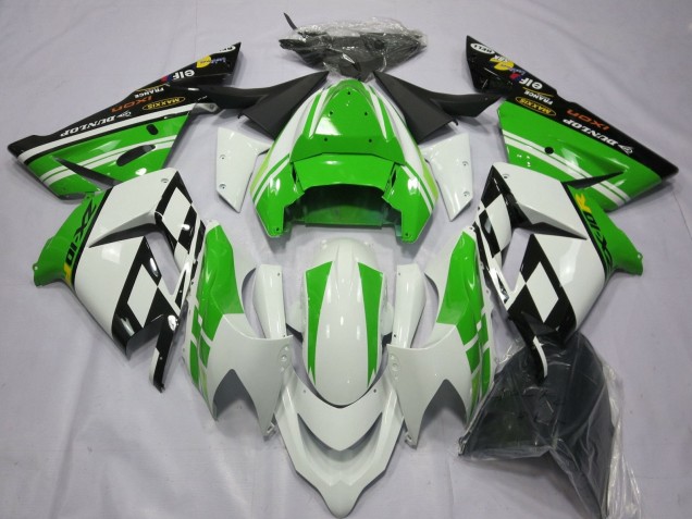 Descuento Carenados Moto Kawasaki ZX10R 2004-2005 - Blanco Verde
