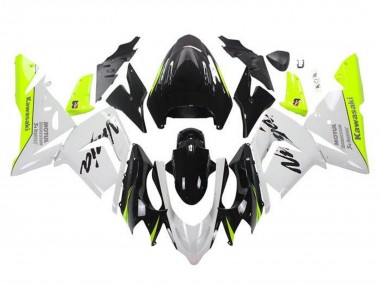Descuento Carenados Moto Kawasaki ZX10R 2004-2005 - Blanco Negro Neon Amarillo