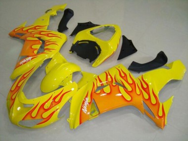 Descuento Carenados Moto Kawasaki ZX10R 2006-2007 - Amarillo Naranja Llama