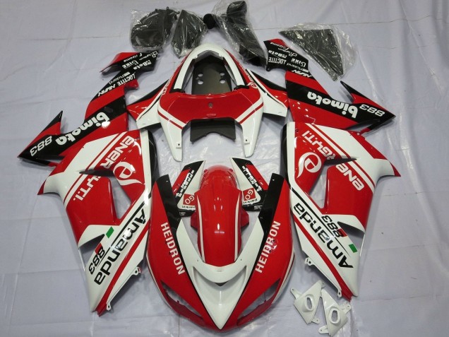 Descuento Carenados Moto Kawasaki ZX10R 2006-2007 - Blanco Rojo Negro Amauda 883 Heidron