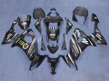 Descuento Carenados Moto Kawasaki ZX10R 2008-2010 - Negro Blanco Verde Monstruo