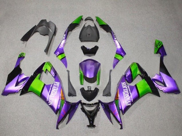 Descuento Carenados Moto Kawasaki ZX10R 2008-2010 - Púrpura Verde Negro Evangelion
