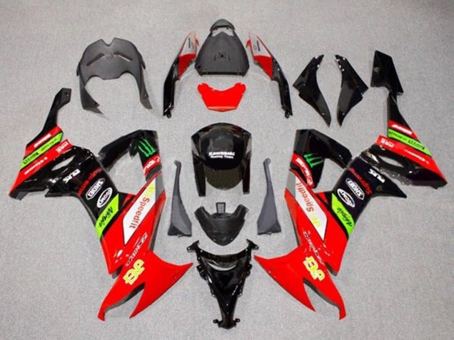 Descuento Carenados Moto Kawasaki ZX10R 2008-2010 - Rojo Verde Negro Amarillo