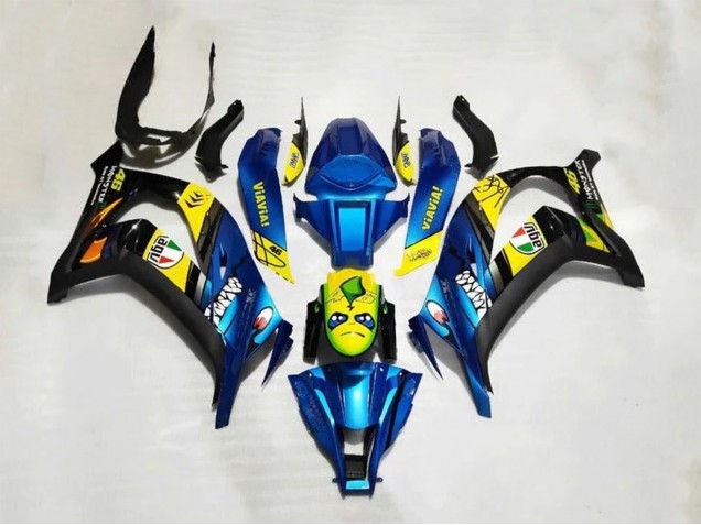 Descuento Carenados Moto Kawasaki ZX10R 2016-2020 - Azul Amarillo Tiburón