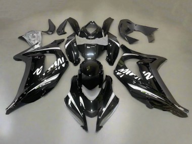Descuento Carenados Moto Kawasaki ZX10R 2016-2020 - Negro Brillante Blanco Raya