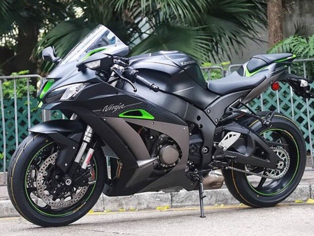 Descuento Carenados Moto Kawasaki ZX10R 2016-2020 - Negro Mate Verde Plata
