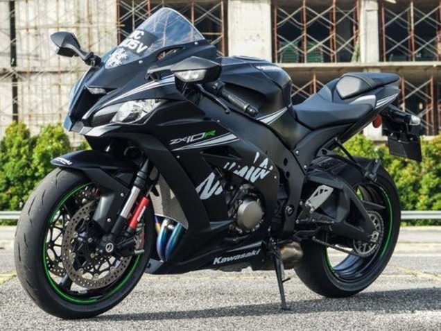 Descuento Carenados Moto Kawasaki ZX10R 2016-2020 - Negro Mate Blanco Verde