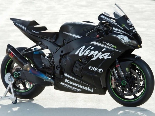 Descuento Carenados Moto Kawasaki ZX10R 2016-2020 - Negro Mate Blanco Elf Ninja