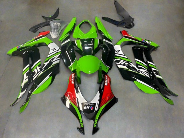 Descuento Carenados Moto Kawasaki ZX10R 2016-2020 - Verde Negro Rojo Blanco Elf