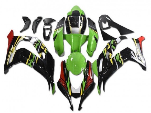 Descuento Carenados Moto Kawasaki ZX10R 2016-2020 - Verde Rojo Amarillo Negro
