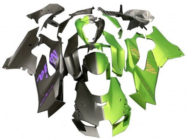 Descuento Carenados Moto Kawasaki ZX10R 2021-2025 - Negro Mate Verde Mate Dividir