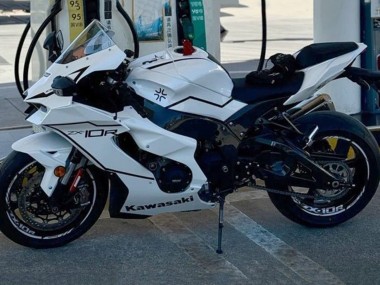 Descuento Carenados Moto Kawasaki ZX10R 2021-2025 - Blanco Negro Raya