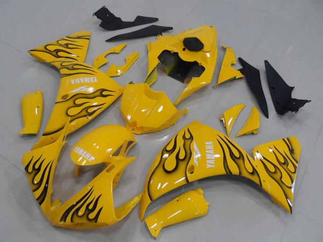 Descuento Carenados Moto Yamaha YZF R1 2012-2014 - Amarillo Negro Llama
