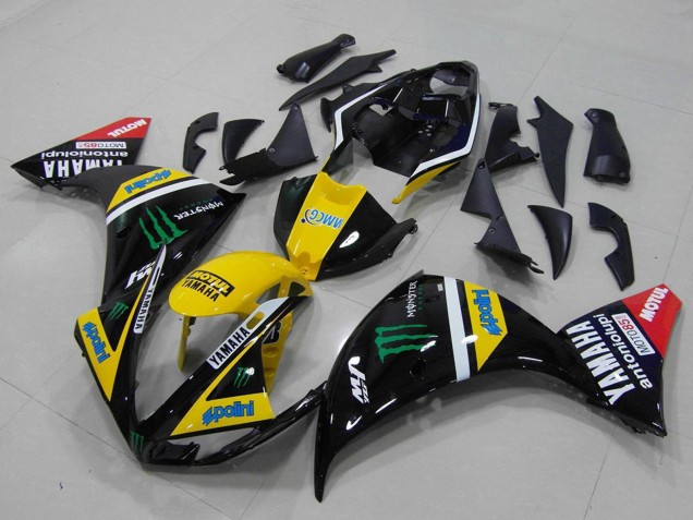 Descuento Carenados Moto Yamaha YZF R1 2012-2014 - Amarillo Blanco Negro Rojo Verde Monstruo