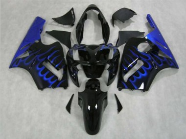 Descuento Carenado Moto Kawasaki ZX12R 2002-2006 - Negro Brillante Azul Llama
