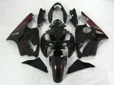 Descuento Carenados Moto Kawasaki ZX12R 2002-2006 - Negro Brillante Burgundy Llama