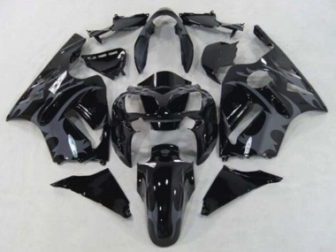 Descuento Carenados Moto Kawasaki ZX12R 2002-2006 - Negro Brillante Gris Tribal