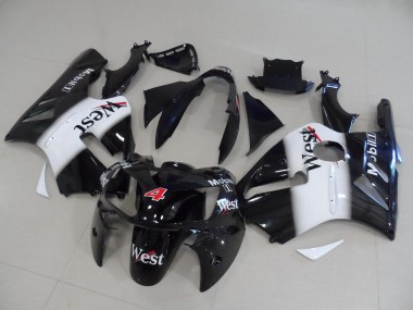 Descuento Carenados Moto Kawasaki ZX12R 2002-2006 - Negro Brillante Blanco Rojo West Mobil 4
