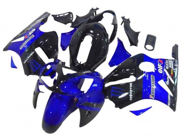 Descuento Carenados Moto Kawasaki ZX12R 2002-2006 - Azul Negro Brillante Elf Bridgestone Monstruo