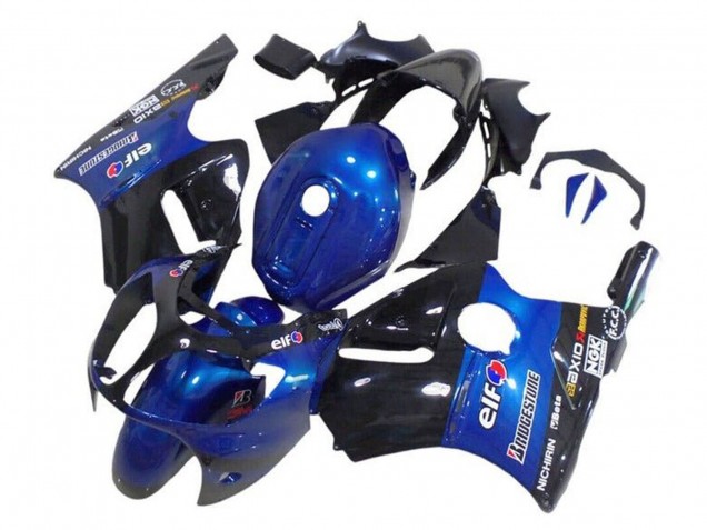 Descuento Carenados Moto Kawasaki ZX12R 2002-2006 - Azul Negro Brillante Elf Bridgestone