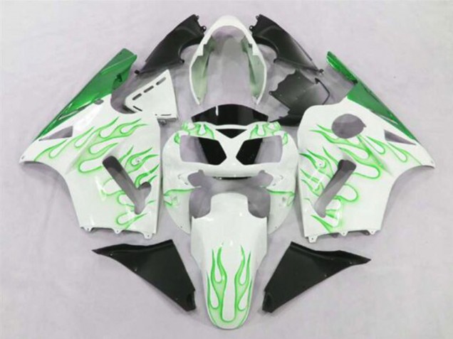 Descuento Carenados Moto Kawasaki ZX12R 2002-2006 - Blanco Verde Llama