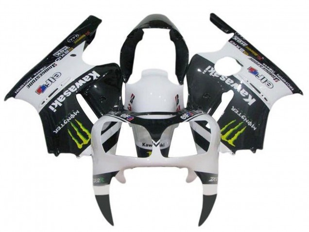 Descuento Carenados Moto Kawasaki ZX12R 2002-2006 - Blanco Negro Amarillo Monstruo
