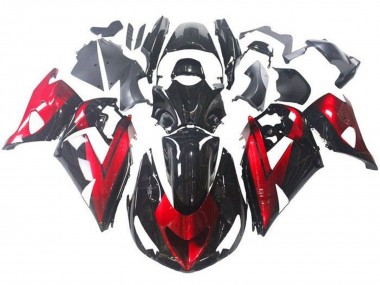 Descuento Carenados Moto Kawasaki ZX14R ZZR1400 2006-2011 - Rojo Negro Brillante