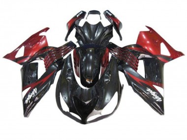 Descuento Carenados Moto Kawasaki ZX14R ZZR1400 2006-2011 - Rojo Negro Brillante Blanco Calcomanía
