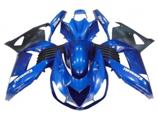 Descuento Carenados Moto Kawasaki ZX14R ZZR1400 2006-2011 - Azul Negro Blanco Calcomanía