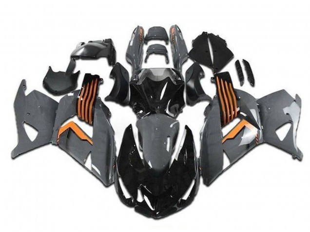 Descuento Carenados Moto Kawasaki ZX14R ZZR1400 2006-2011 - Gris Naranja Negro