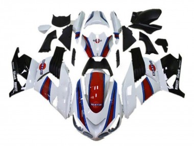 Descuento Carenados Moto Kawasaki ZX14R ZZR1400 2006-2011 - Blanco Rojo Azul Negro Martini