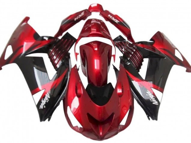 Descuento Carenados Moto Kawasaki ZX14R ZZR1400 2012-2024 - Rojo Negro Brillante Blanco Ninja