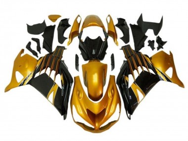 Descuento Carenados Moto Kawasaki ZX14R ZZR1400 2012-2024 - Oro Negro Brillante