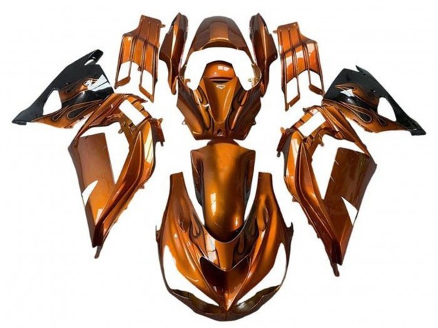 Descuento Carenados Moto Kawasaki ZX14R ZZR1400 2012-2024 - Rust Naranja Llama