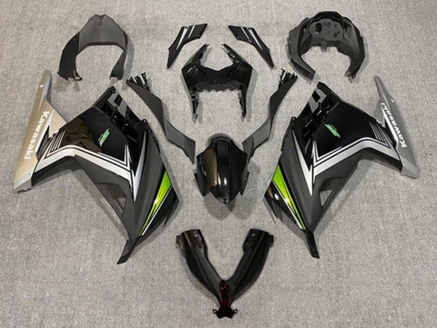 Descuento Carenados Moto Kawasaki EX300 2013-2024 - Negro Brillante Negro Mate Plata Verde