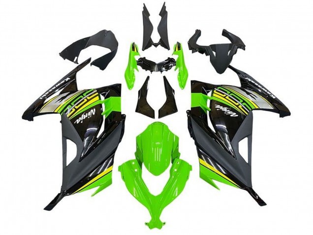 Descuento Carenados Moto Kawasaki EX300 2013-2024 - Verde Negro Plata Amarillo