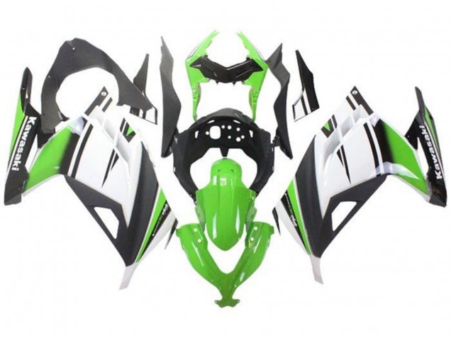 Descuento Carenados Moto Kawasaki EX300 2013-2024 - Verde Blanco Negro Negro Mate
