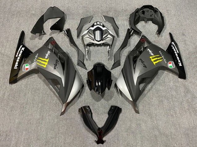 Descuento Carenados Moto Kawasaki EX300 2013-2024 - Gris Mate Negro Amarillo Monstruo