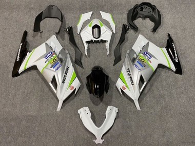 Descuento Carenados Moto Kawasaki EX300 2013-2024 - Blanco Plata Verde Negro