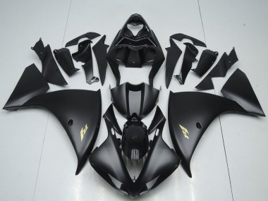 Descuento Carenados Moto Yamaha YZF R1 2012-2014 - Negro Brillante Negro Mate Oro Calcomanías